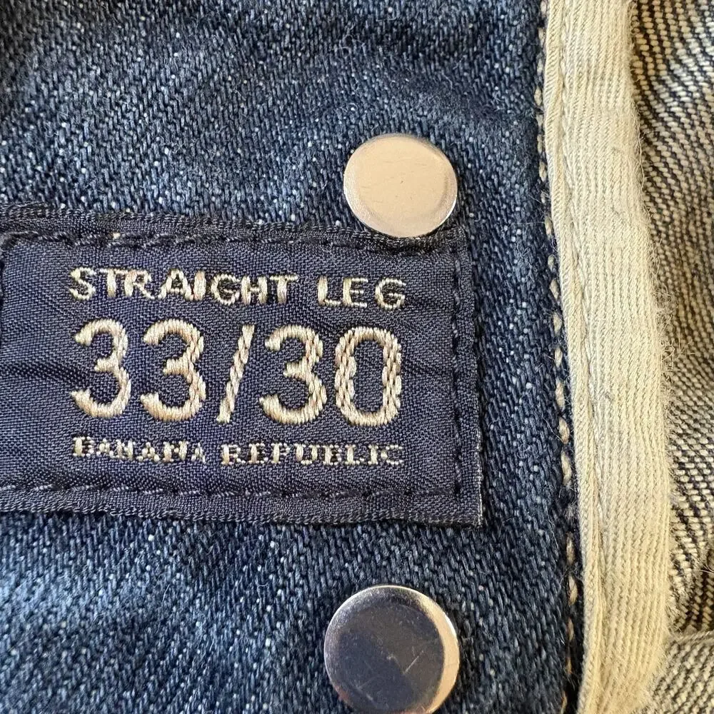 Banana Republic Men’s Jeans Straight Fit Blue Denim Medium Wash Button Fly